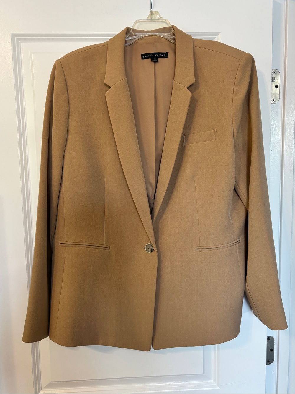 Preston & York Camel/Tan Single-Button Blazer